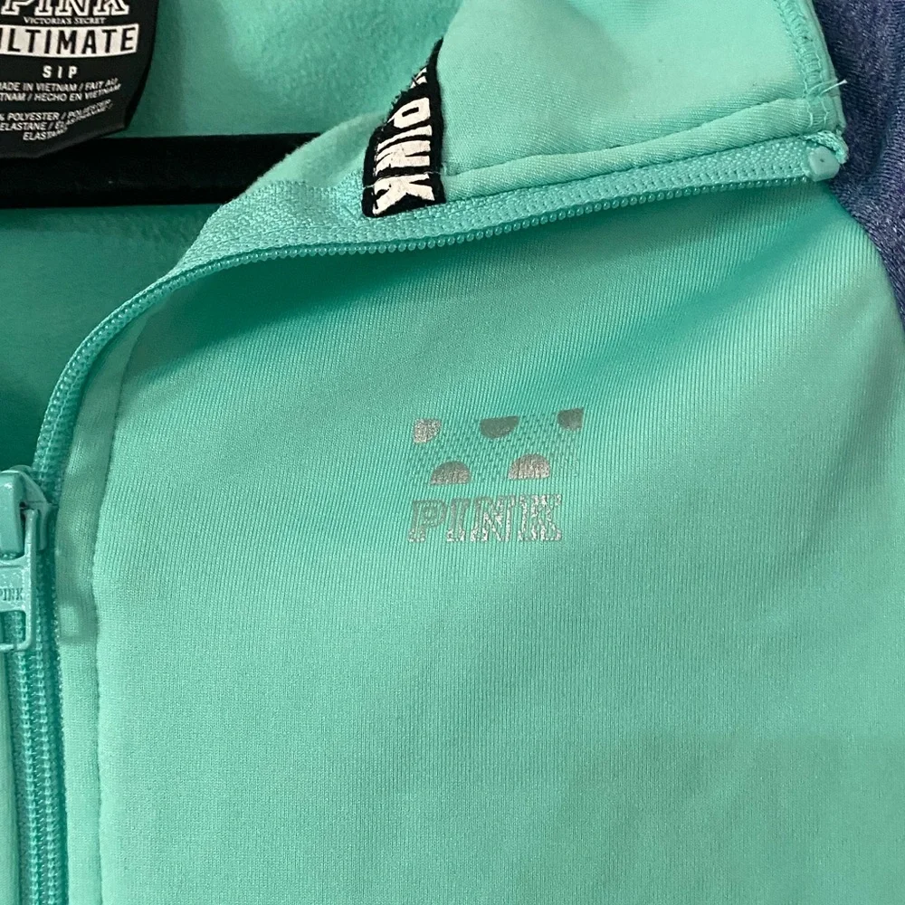 VICTORIA’S SECRET Love Pink Ultimate Green Pullover 1/2 Zip S